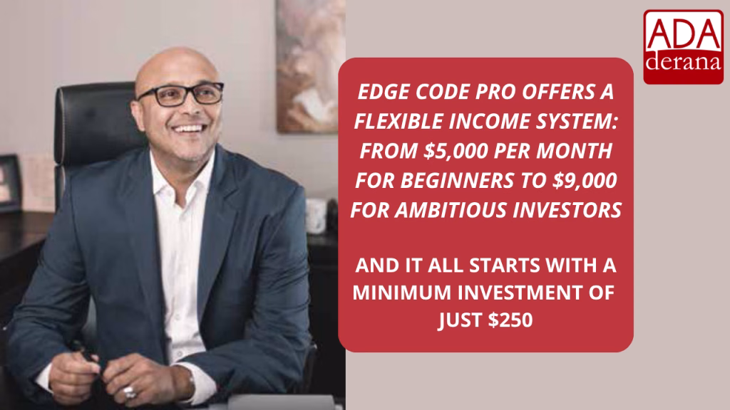 Smiling Ashan Malalasekera falsely claiming Edge Code Pro earns up to $9,000 a month with a $250 investment.